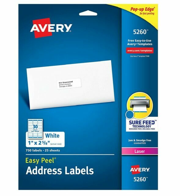 Avery 5260 Adress and Shipping Labels