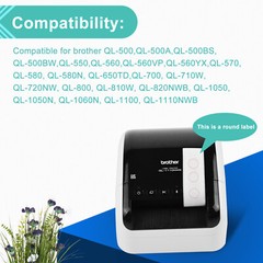 DK-1219 Die-Cut Labels Compatible with Brother QL-500 QL-550 1/2″ Diameter 12mm