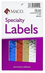 MACO Assorted Color Foil Stars, 1/2 Inches in Diameter, 396 Per Box (OS-501)