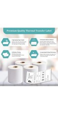4×6″ Thermal Transfer Shipping Labels Ribbon Required 500/roll