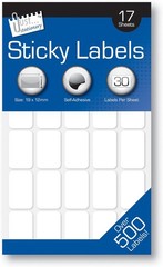 Just Stationery 19x12mm Sticky Label – White