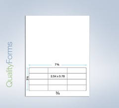 8-1/2 x 11″ New Integrated Label Form, 12 Labels, 2-1/2 x 3/4″ each – 1500 Forms