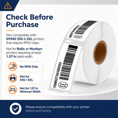 5Roll 30336 Large Return Address Labels 1×2 1/8 Inch for DYMO LabelWriter 450