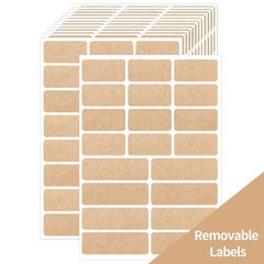 Kraft Label Stickers Removable Writable Gift Labels, Self-Adhesive Brown Labe…
