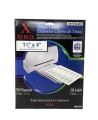 Xerox Inkjet Labels White 1 1/3” X 4” 350 Labels IWJ120 25 Sheets New!