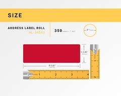 50 Rolls of HouseLabels 350 RED Address Labels For DYMO® LabelWriters® LW 30252