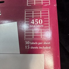 Lot 2 (900) Address Labels Inkjet Printer 1×2-5/8” Compare To Avery 8160 Sealed