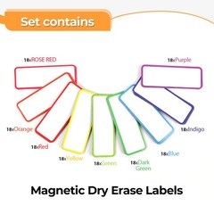 Magnetic Dry Erase Labels Colorful Name Tags Flexible Reusable Stickers