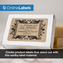 3 x 2 Brown Kraft Rectangle Labels – Pack of 1,000 Labels, 100 Sheets – Inkje…