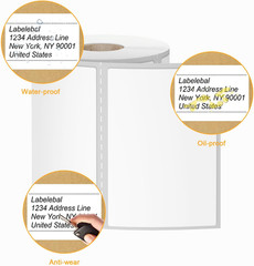 (6000 Labels 3-Proof 1″ Core) 12 Rolls 4″ X 3″ Direct Thermal Label (101Mm X 76