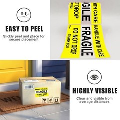 4×6 Inch Permanent Adhesive Fragile Stickers – 100 Labels for Caution Shipping