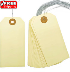 Pre-Strung Blank Shipping Labels with Wire, 120 PCS 4 3/4″ X 2 3/8″ Manila Hang