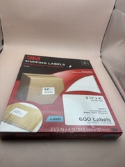 3M White Shipping Labels Cover Up Technology 3-1/3″ x 4″ Laser 600/Pk (3100-V)