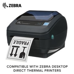 Zebra 3 x 3 in Direct Thermal Paper Labels Z-Perform 2000D Permanent Adhesive…