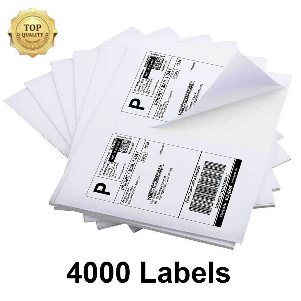 Premium 4000 Mailing Shipping Label 8.5×5.5 half sheet Self Adhesive 2 Per Sheet