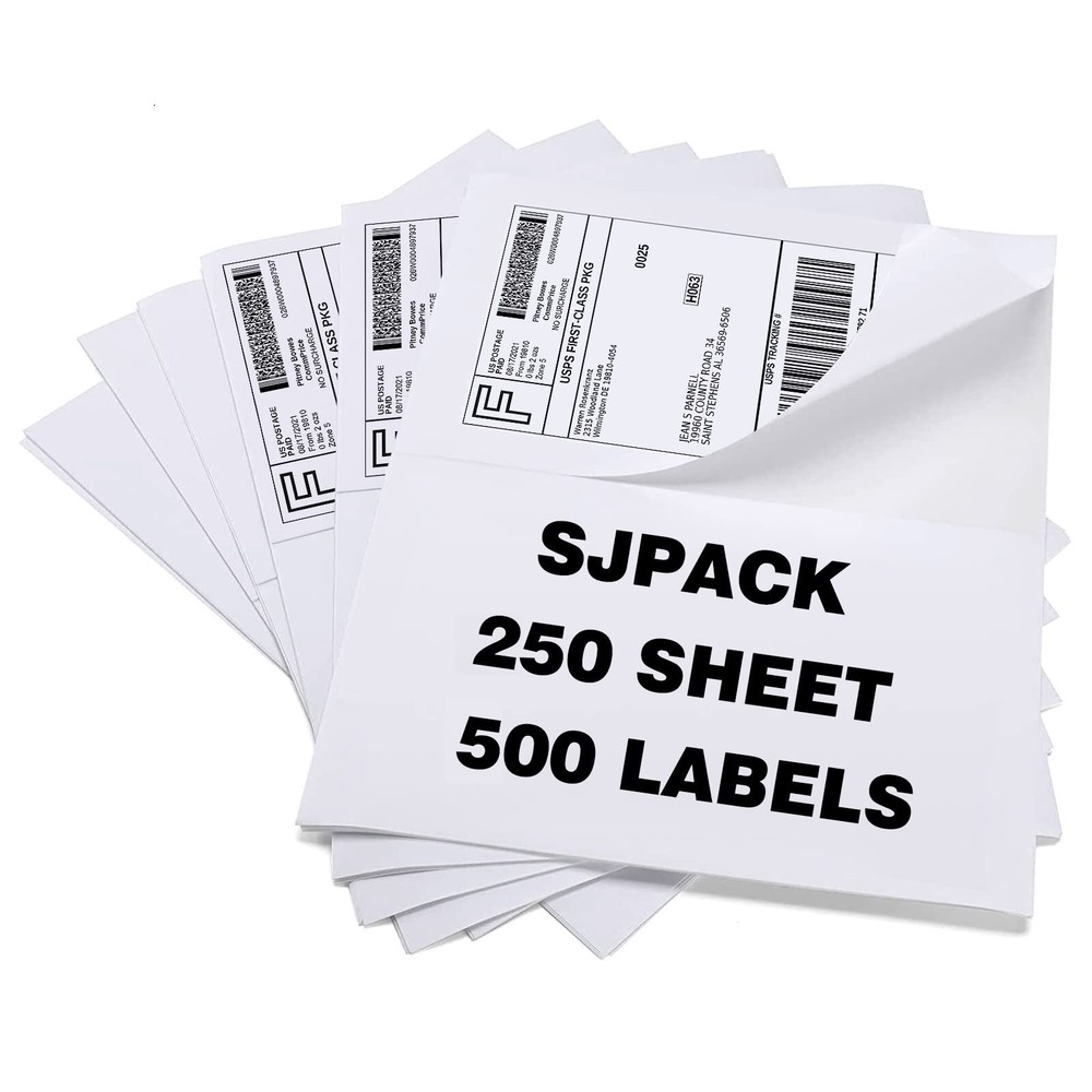 Half Page Self Adhesive Shipping Labels, 8.5″ x 5.5″ Shipping Labels Compatib…