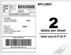 MFLABEL Half Sheet Label Laser/Ink Jet Shipping Label 8.5 X 11 Inches Packaging