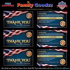 100 CLASSY Ebay Seller Thank You Business Note Cards,(Flag) Buy (2) get (1) FREE