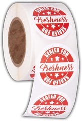 500 Tamper Evident ‘Sealed for Freshness’ Stickers – 2″ Food Delivery Labels