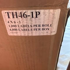 TH46-1P 4″ x 6″ Thermal Transfer Labels Zebra 4 Rolls 1000 Per Roll