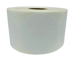 2.25″ Round White Direct Thermal Labels Zebra Rollo 1″ Core 4 Rolls 600/EA 2,400