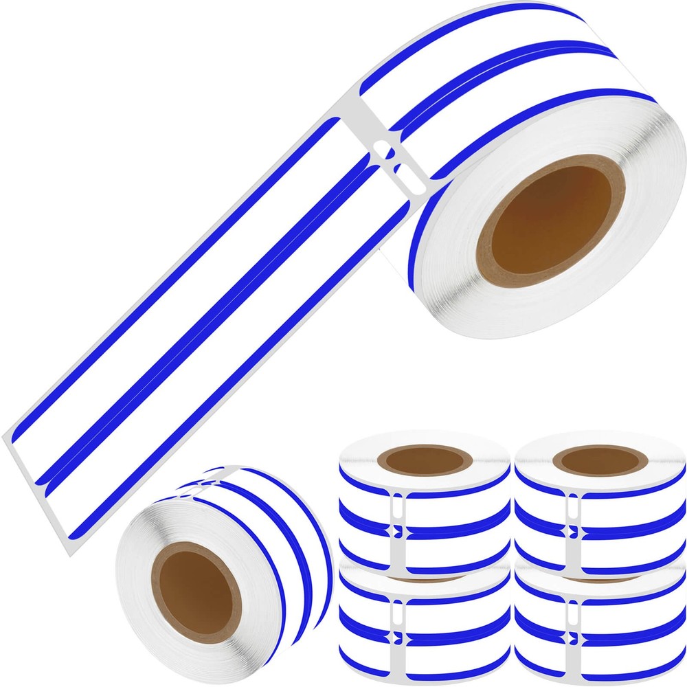 6PK 9/16″x3 7/16″ Blue Stripe 2-Up File Folder Labels 30275 For CoStar LW SE200
