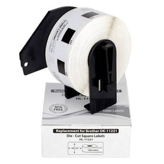 Non-OEM Fits BROTHER DK-1221 Labels + (1) REUSABLE FRAME – (50) Rolls of 1000