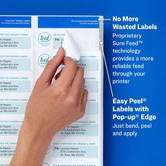 Inkjet Labels, Mailing, 1″x2-5/8″,3000/PK, White