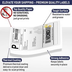 Thermal Shipping Labels Compatible with Dymo LabelWriter 4XL 1744907 4×6 Inte…
