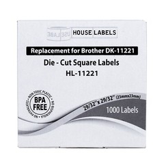 Non-OEM Fits BROTHER DK-1221 Labels + (1) REUSABLE FRAME – (50) Rolls of 1000