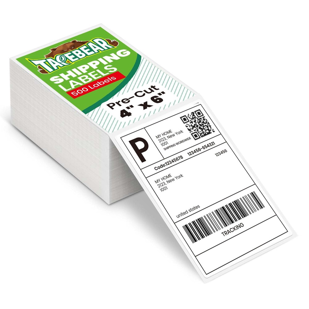 4×6 Direct Thermal Labels Fan-Fold 500Labels Top-Coated, BPA/BPS , Waterproof…