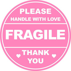 2 Inch 150PCS Pink Fragile Handle with Love Labels Stickers Shipping Mailing