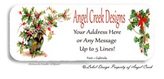 Classic Holiday Christmas Mistletoe Holly Berries Sprig Return Address Labels