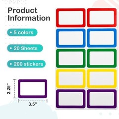 200 Name Tag Stickers Self Adhesive Labels Office School Meetings Parties New