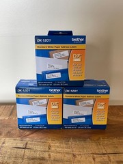 3 PACK Brother QL Label Printer DK-1201 Standard White Paper Address Labels