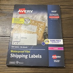 Avery WeatherProof Shipping Labels w/TrueBlock Laser White 2 x 4 500/Pack 5523