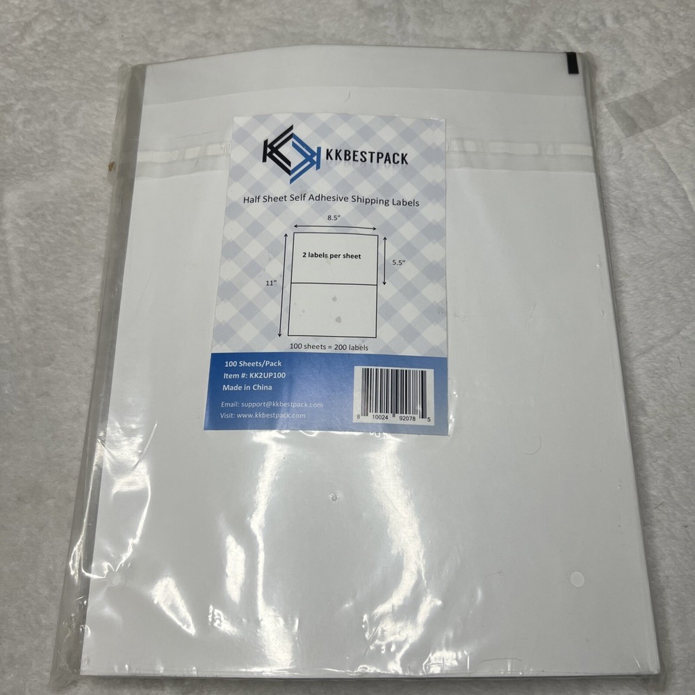 8.5″ x 5.5″ Shipping Labels 2 Per Sheet For Laser and Inkjet Self Adhesive