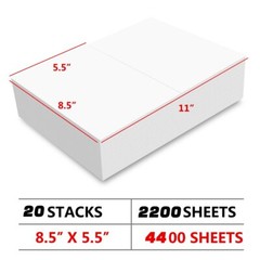 1000-4000 Premium 8.5X 5.5″ Half Sheet Self Adhesive Shipping Labels 2 Per Sheet