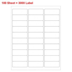 1″ x 2 5/8″Self-Adhesive Blank Address Shipping Labels for Laser & Inkjet 30 UP