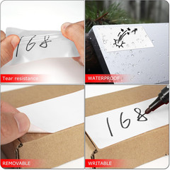 White Rectangle Stickers 4 X 2 Inch Color Coding Labels Vinyl Roll Self-Adhesive