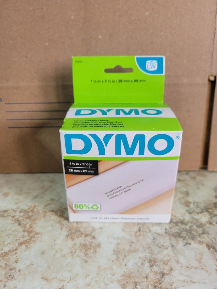 Dymo LabelWriter Printers 1 1/8″ x 3 1/2″ Address Label Roll White 2x 350 Labels
