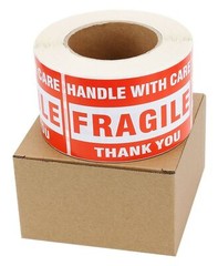 3″ x 5″ Large Fragile Stickers Handle with Care Thank You Labels 500 per Roll