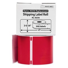 DYMO LW 30256 COLOR Large Direct Thermal RED Shipping Labels – (6) Rolls of 300