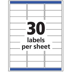 1″ x 2-5/8″, Film, Matte Clear, Inkjet, Sure Feed, 300 Labels (18660)