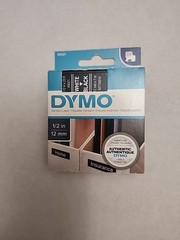 Genuine Dymo 45021 White on Black Tape 1/2″ x 23″ – New