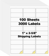 Shipping Address Barcode Labels 100 Sheets 3000 Count 1 x 2 5 8 Laser Inkjet