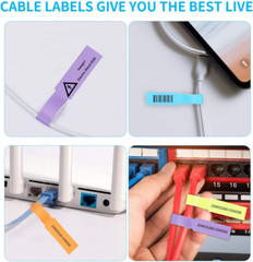 White Cable Labels, 300 Premium Wire Label Tags for Electronics, Printable Cord