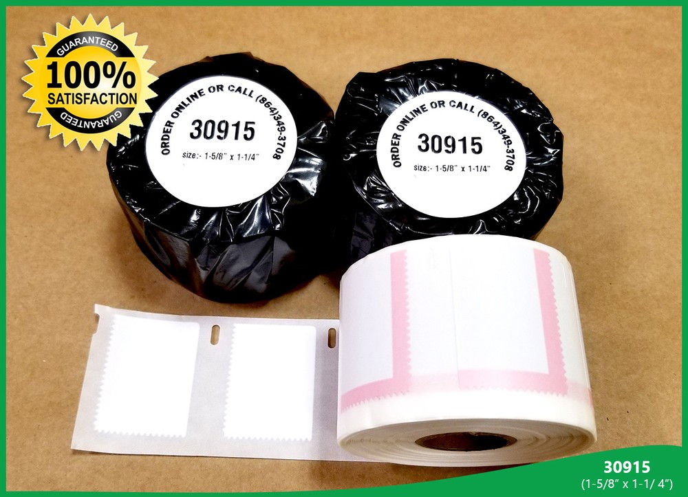 DYMO LabelWriter 30915 Postage Stamp Labels 1-5/8 x 1-1/4 White Adhesive 2 Rolls