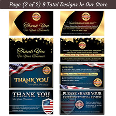 100 CLASSY Ebay Seller Thank You Business Note Cards,(Flag) Buy (2) get (1) FREE