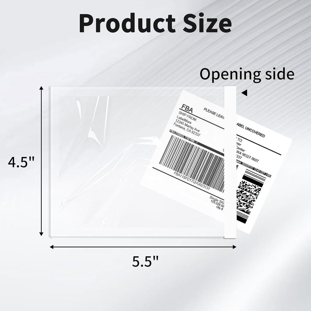 Clear Adhesive Shipping Label Envelopes 4.5″ x 5.5″ – 100 Pack